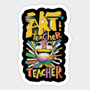 Art teacher funny cute victor design Sticker